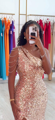 Vestido Kellen Dourado Brilhante