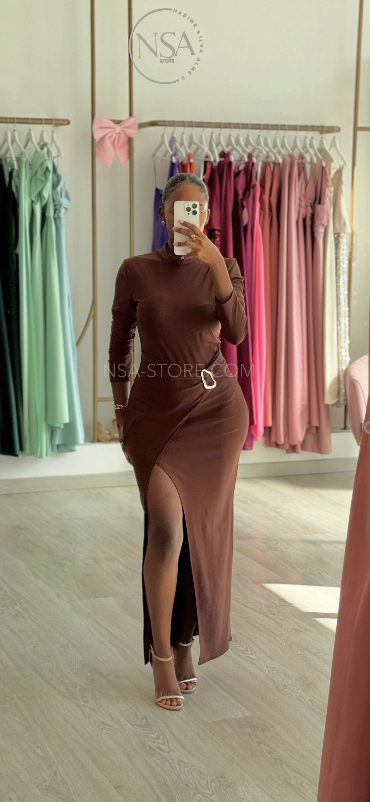 Vestido Nina castanho