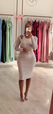 Vestido Cassandra cinza - Malha