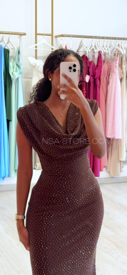 Vestido Alma Castanho