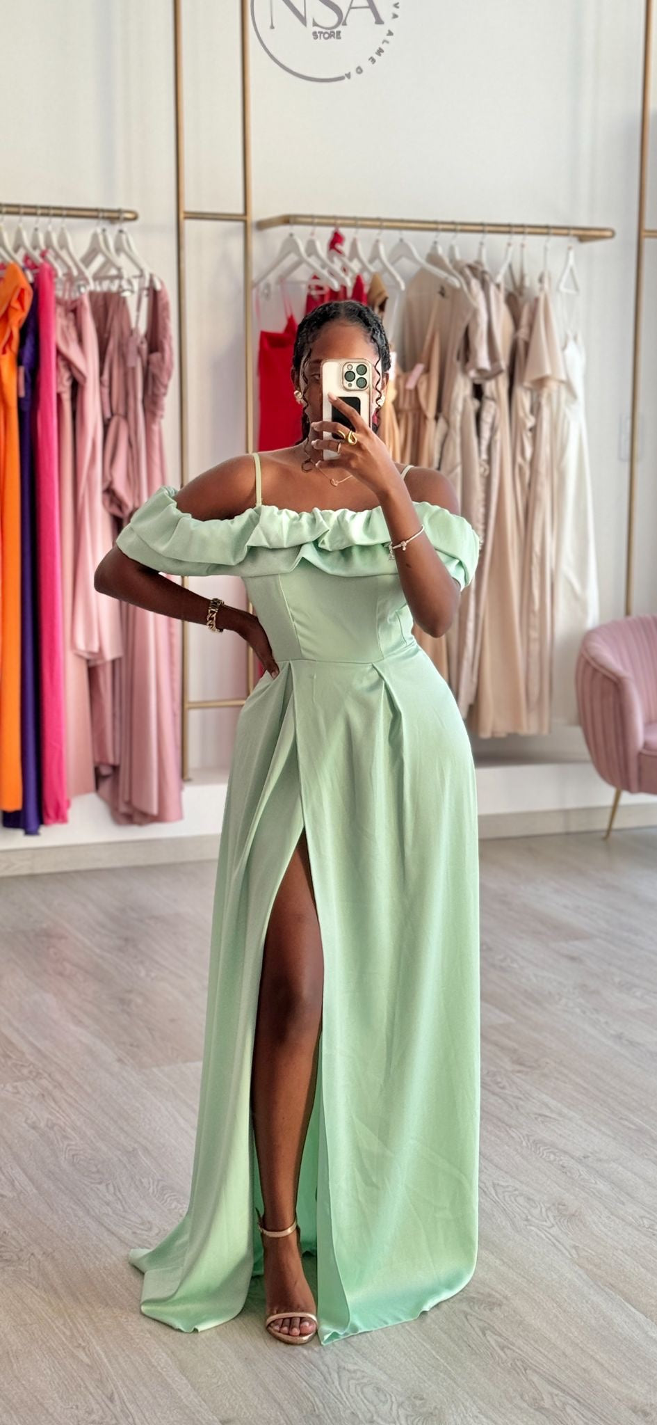 Vestido Irene Verde Água