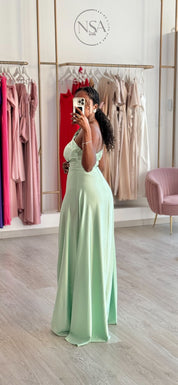 Vestido Lídia Verde Água