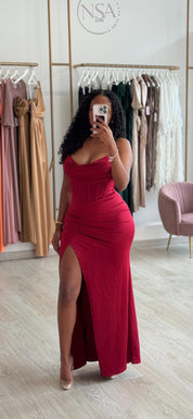 Vestido Kleo Bordô