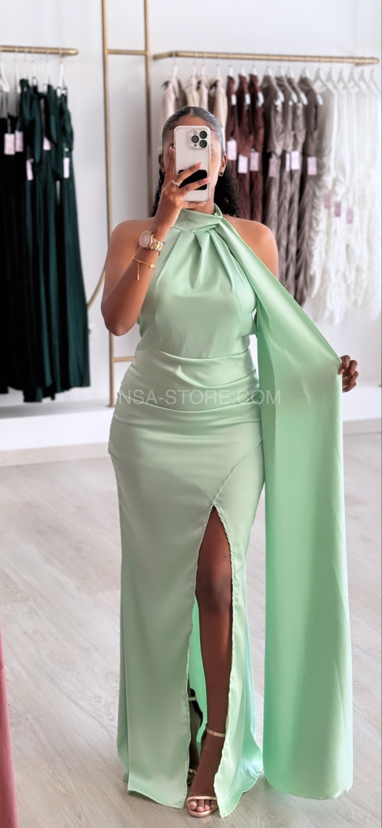 Vestido Penélope Verde água