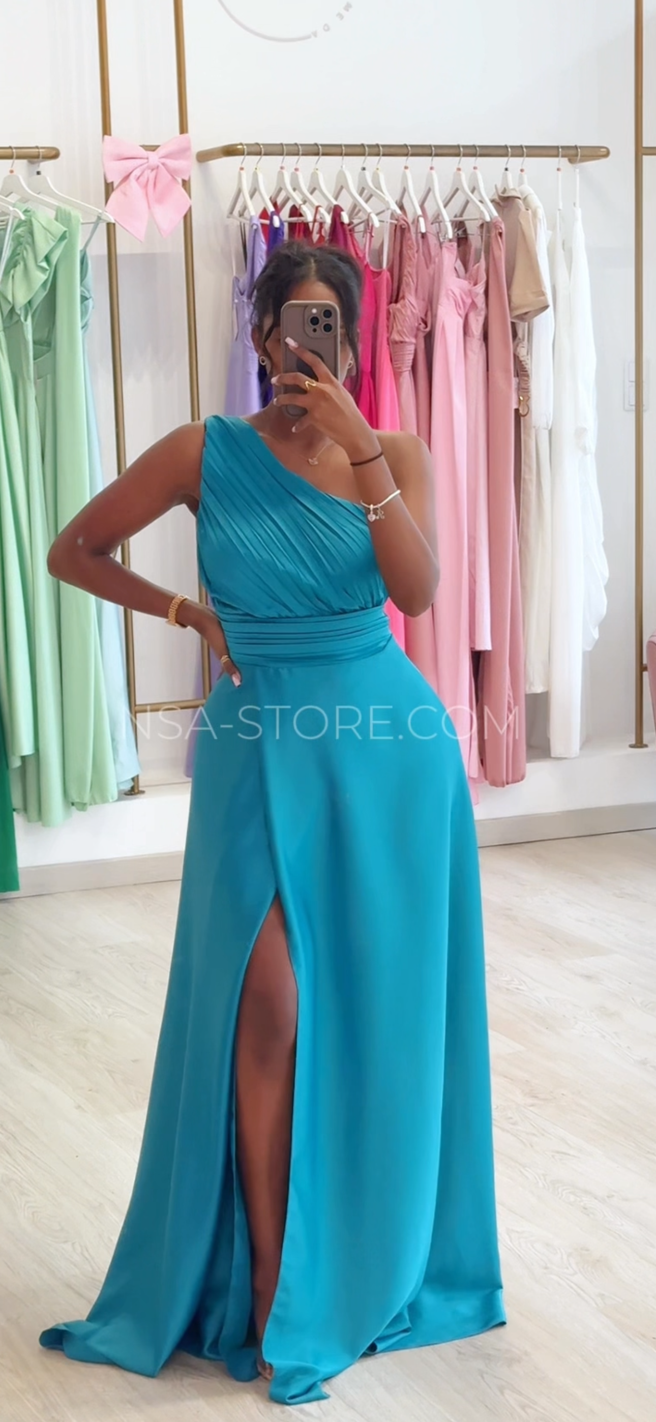Vestido Lídia Azul turquesa