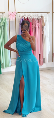 Vestido Lídia Azul turquesa