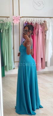 Vestido Lídia Azul turquesa