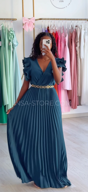 Vestido Isa Azul Turquesa