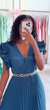 Vestido Isa Azul Turquesa