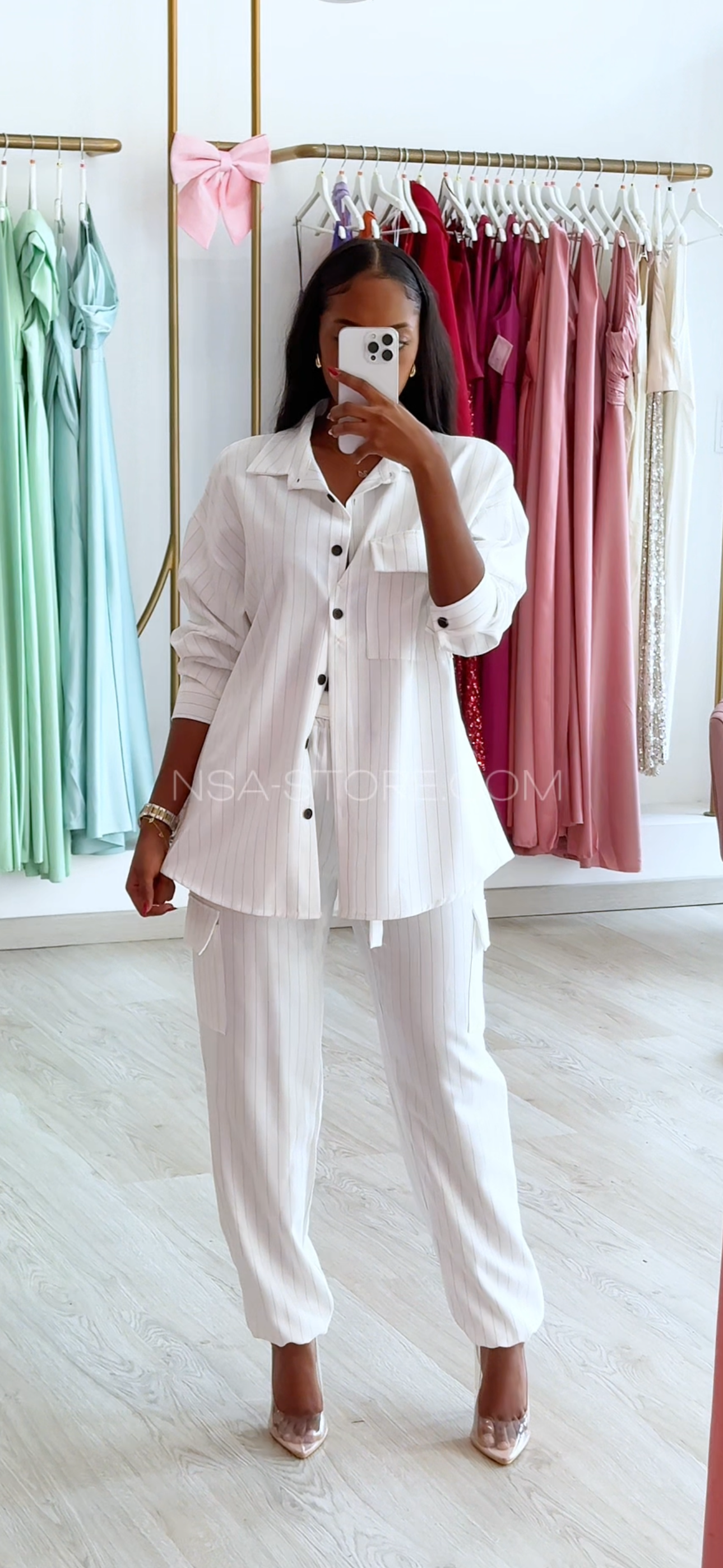 Conjunto Fany Branco - listras