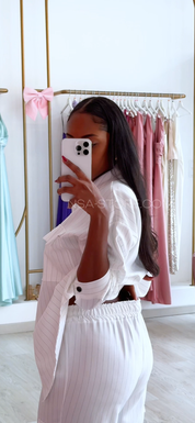 Conjunto Fany Branco - listras