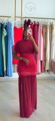 Vestido Vany bordo