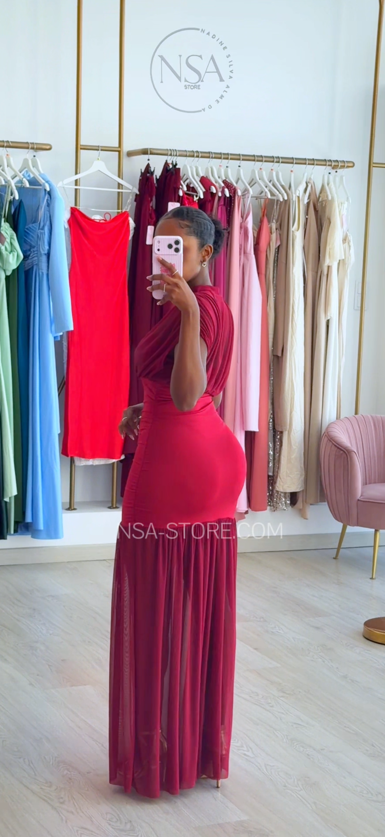 Vestido Vany bordo