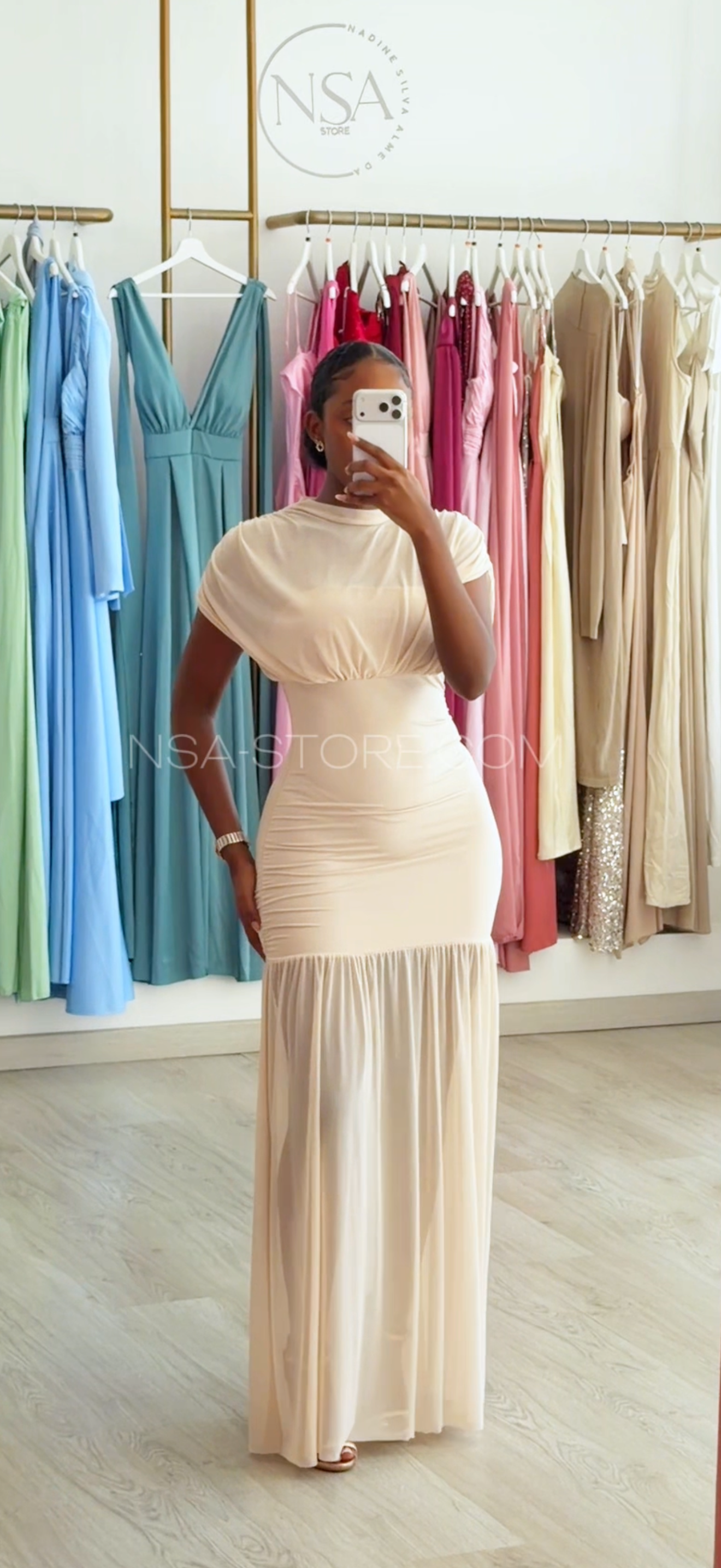 Vestido Vany Bege