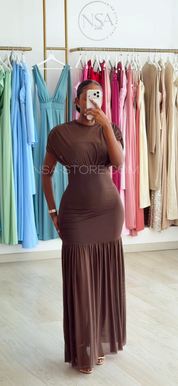 Vestido Vany Castanho