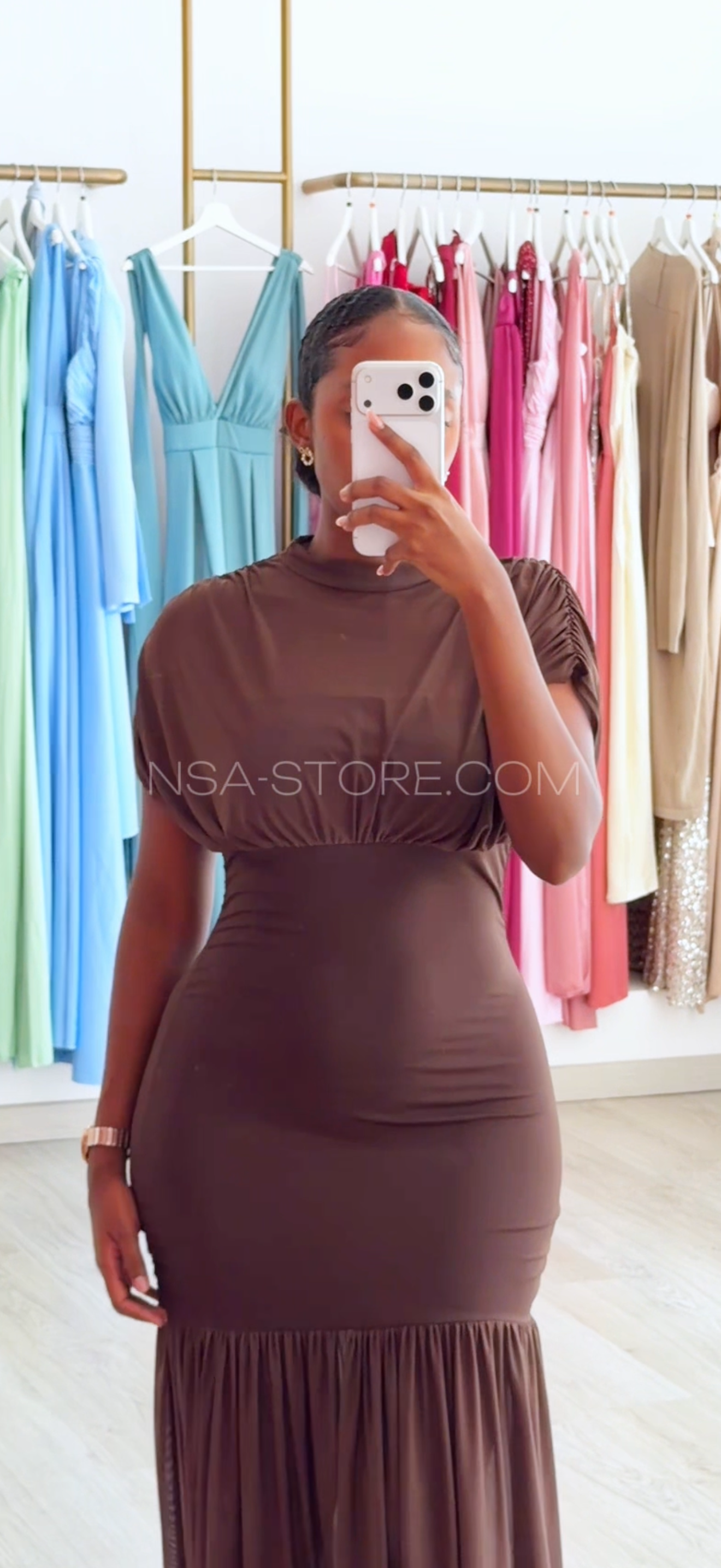 Vestido Vany Castanho