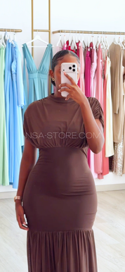 Vestido Vany Castanho