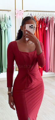 Vestido Lana Bordo