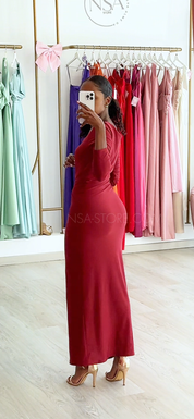 Vestido Lana Bordo