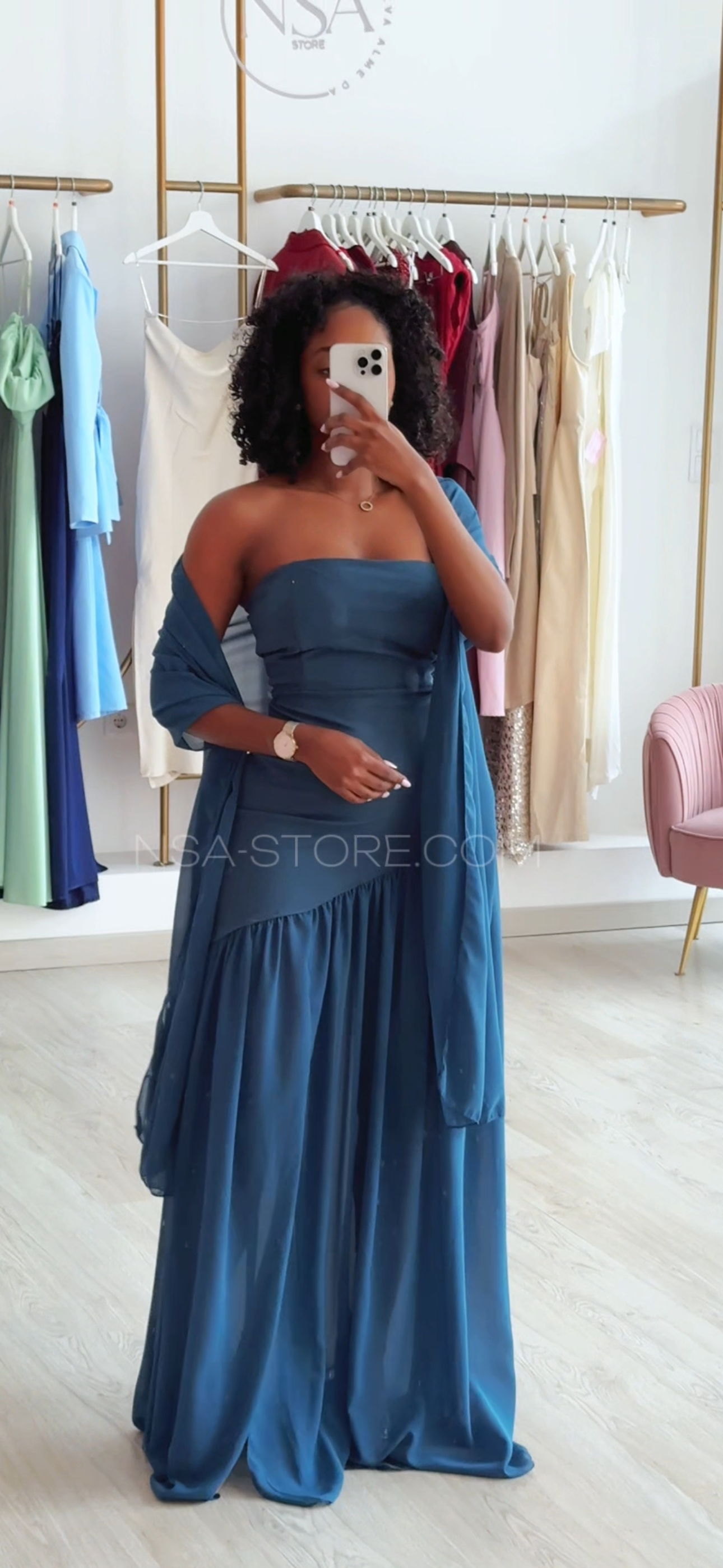 Vestido Tânia azul turquesa