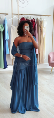 Vestido Tânia azul turquesa