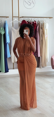 Vestido Arvil bege