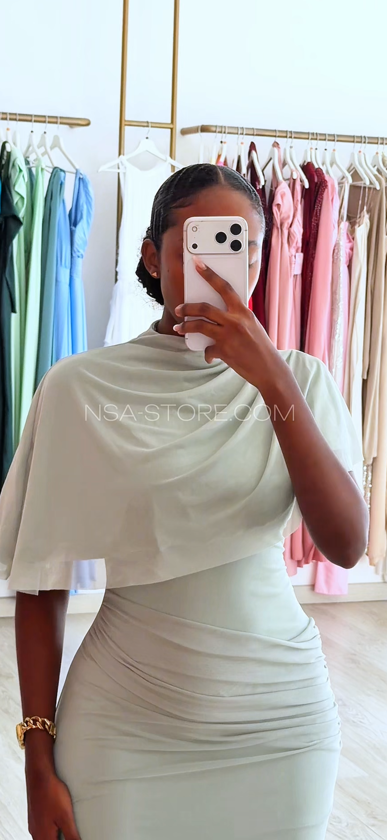 Vestido Alya verde menta