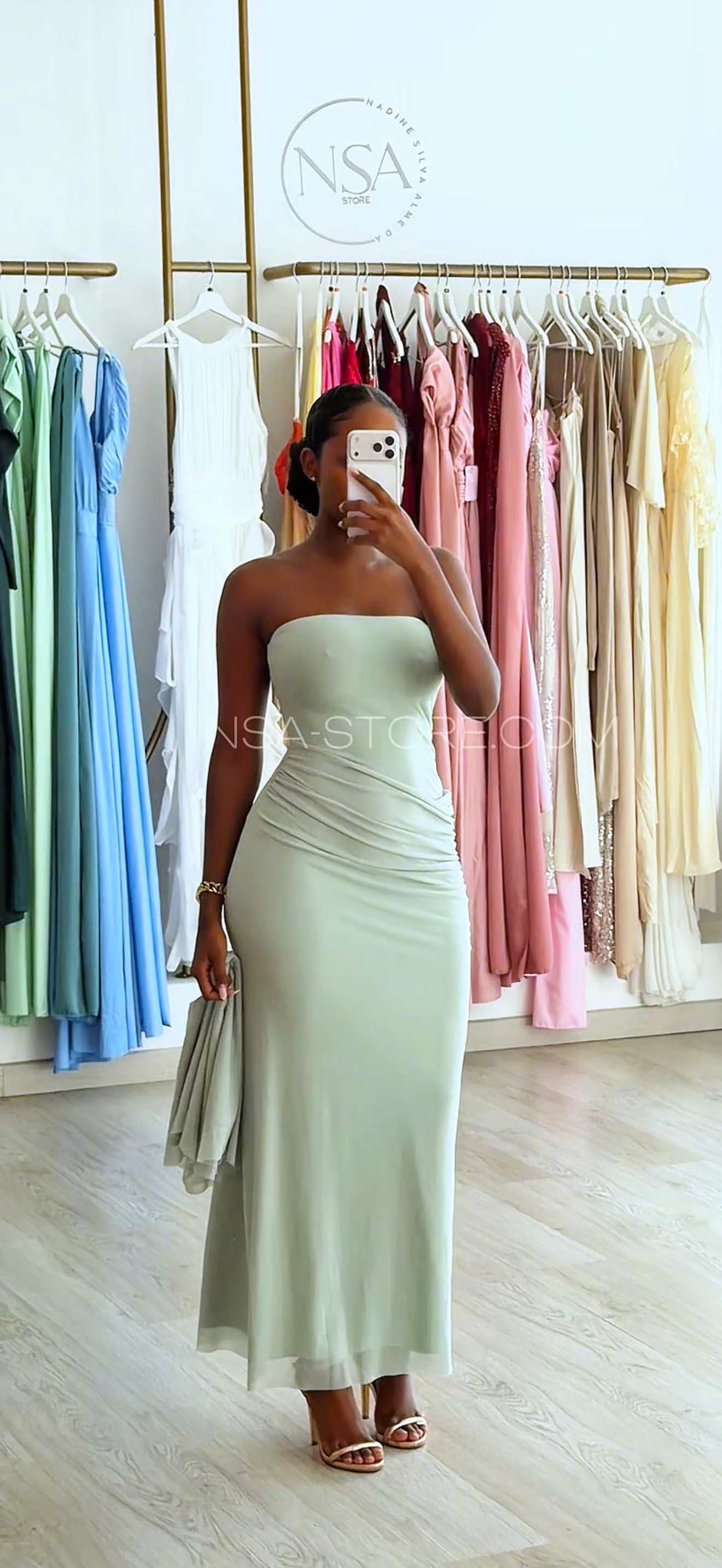 Vestido Alya verde menta