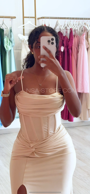 Vestido Kleo II Bege