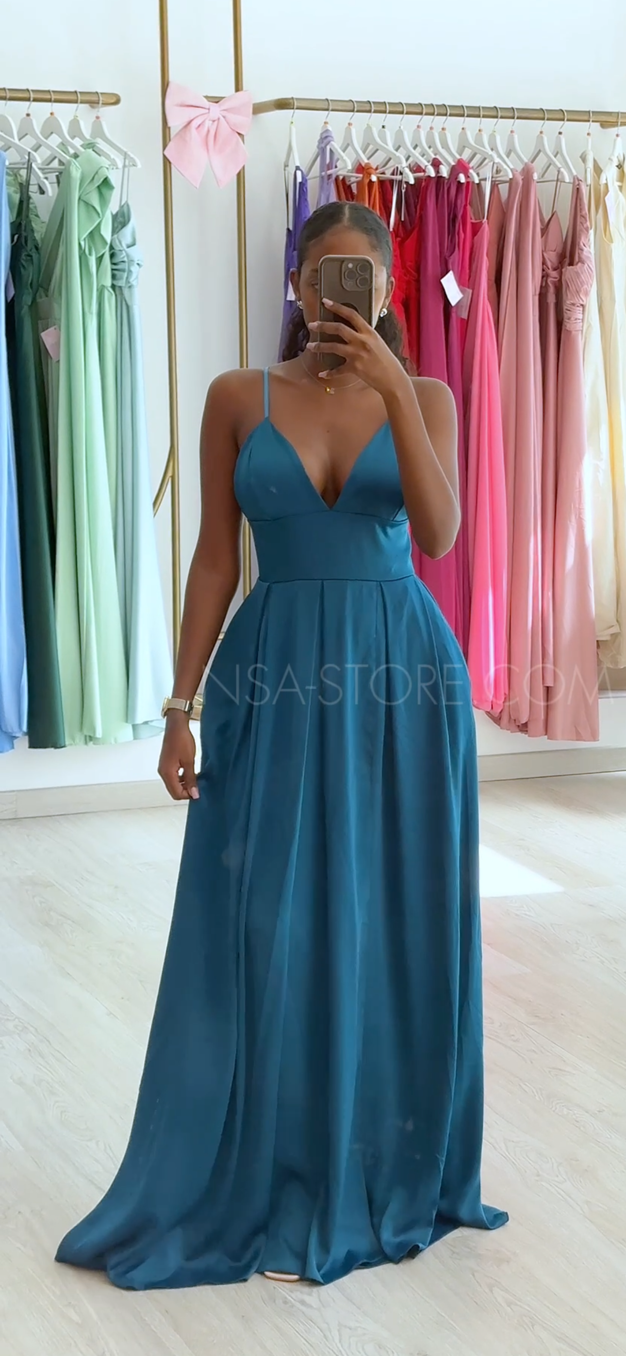 Vestido Noemi azul marinho