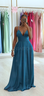 Vestido Noemi azul marinho
