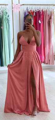 Vestido Noemi salmão