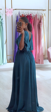 Vestido Sofia Azul Petróleo