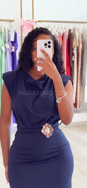 Vestido Liana azul escuro