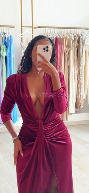 Vestido Bárbara bordo