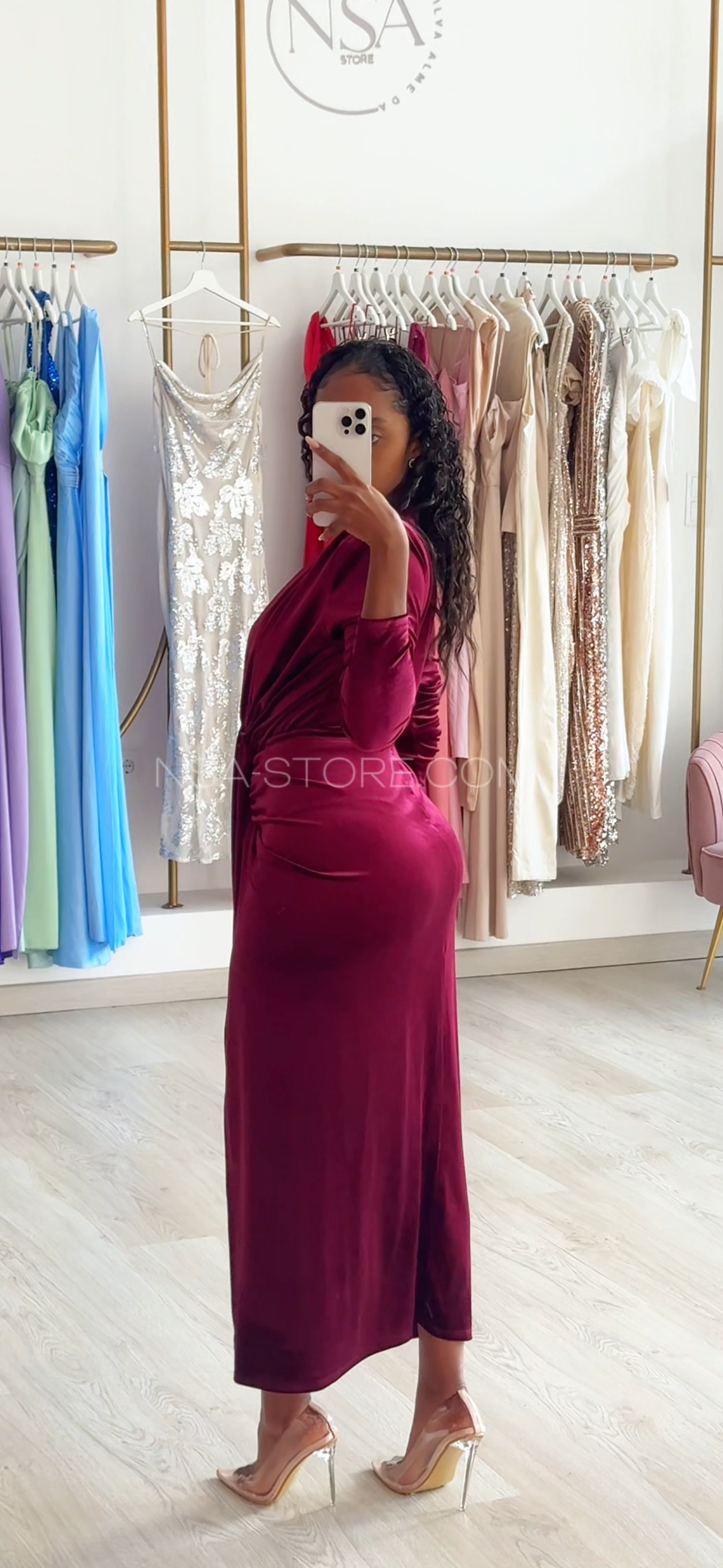 Vestido Bárbara bordo