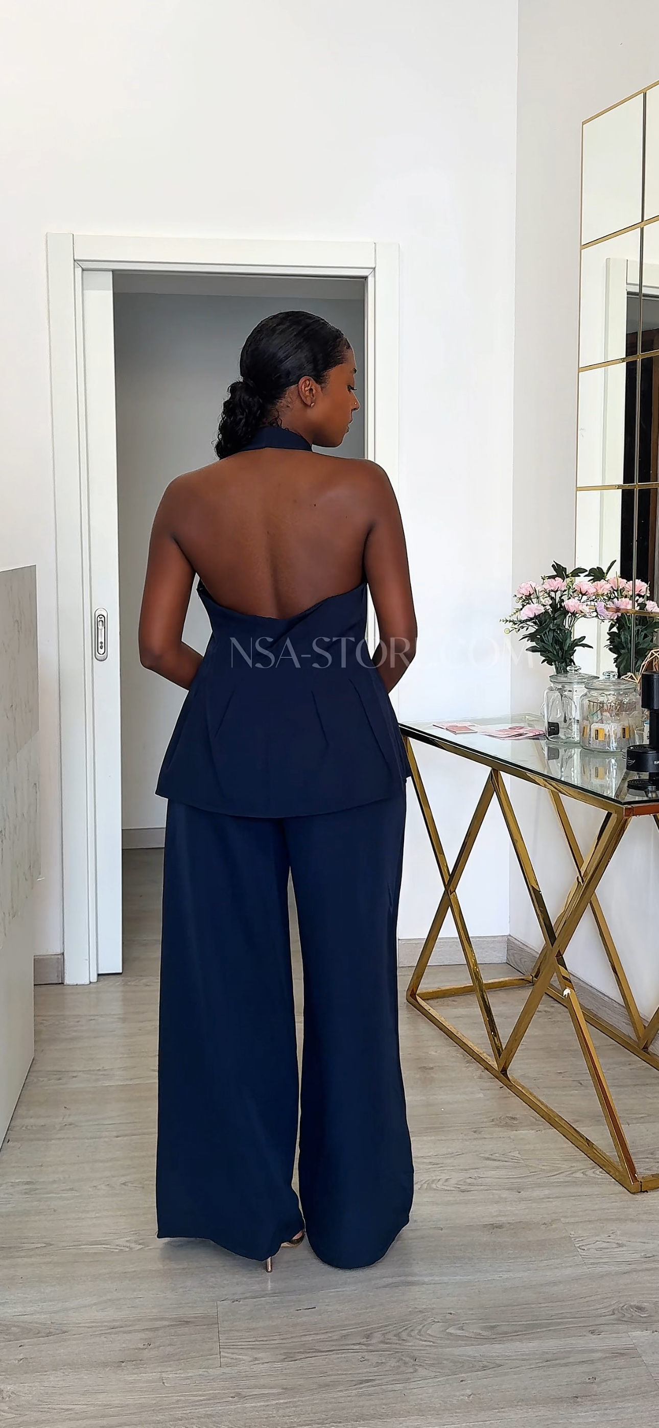 Conjunto Lea Azul marinho - duas peças