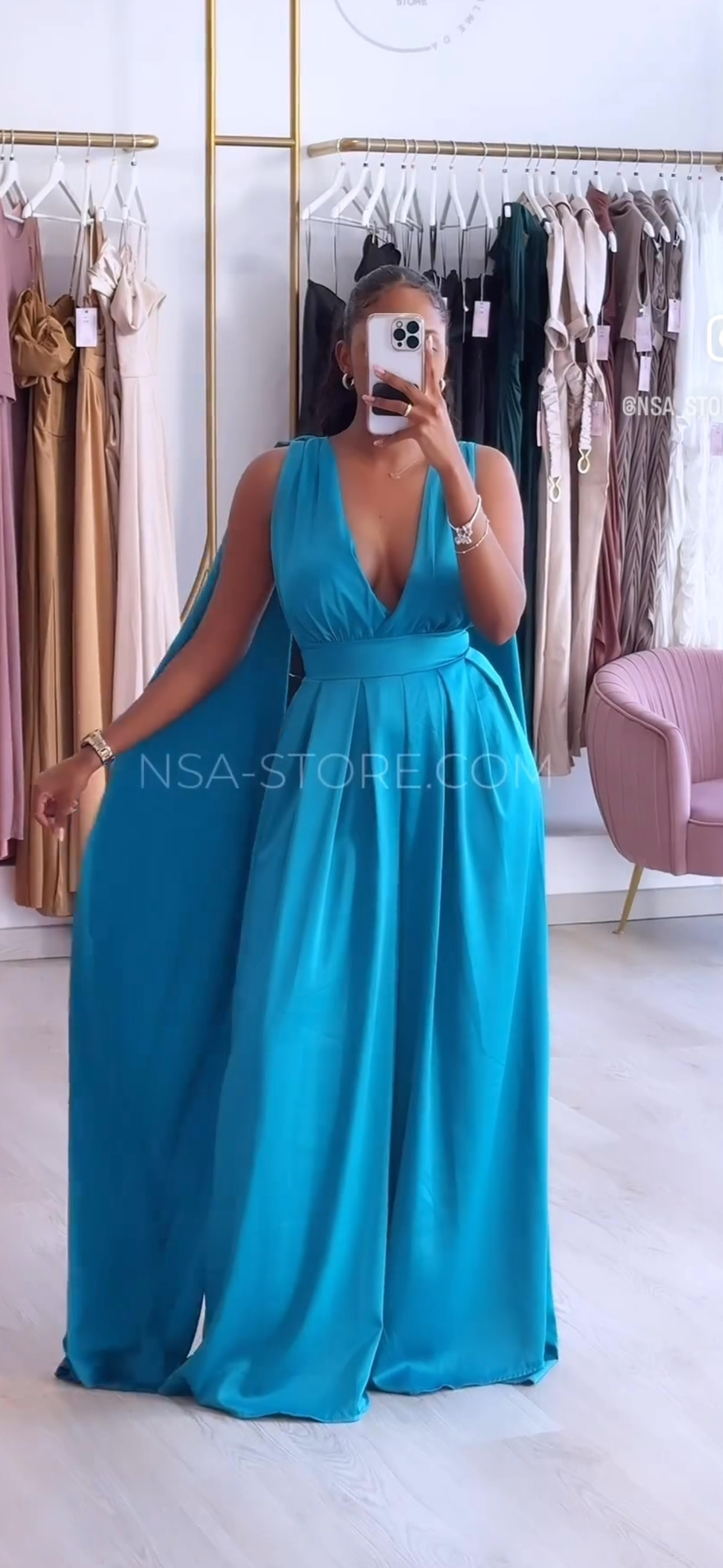 Vestido Josy Azul Turquesa