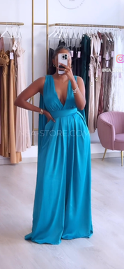 Vestido Josy Azul Turquesa