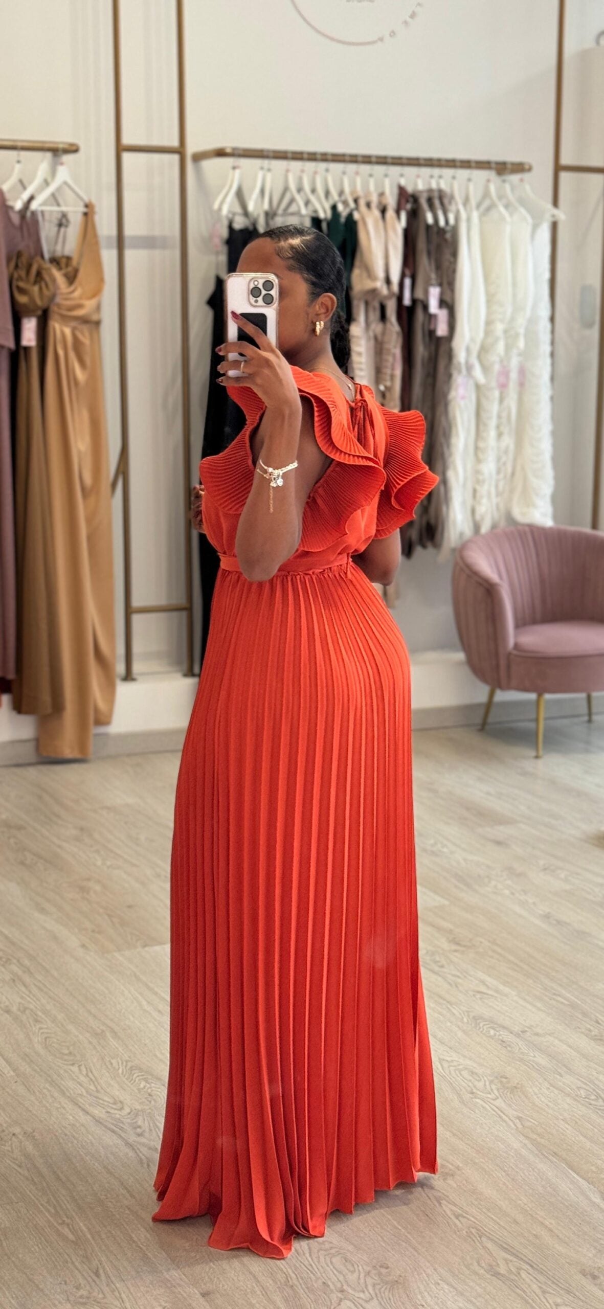 Vestido Isa Tijolo