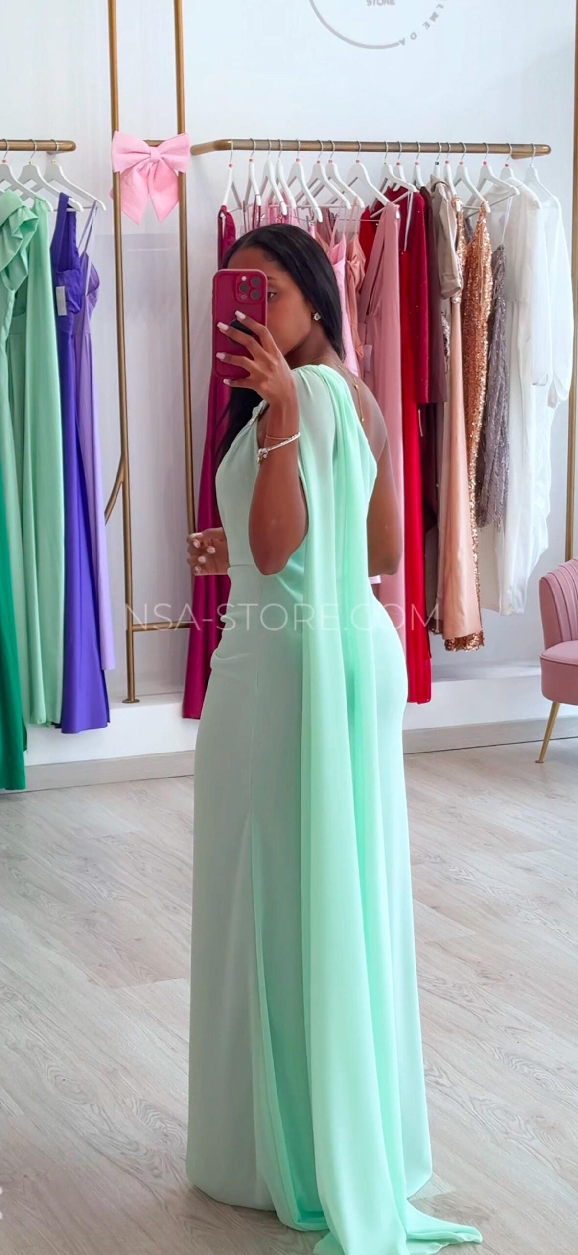 Vestido Vívian verde água