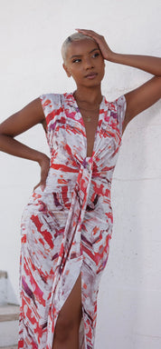 Robe Ashley Branco et vermelho
