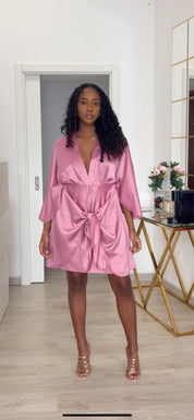 Vestido Mia cetim Rosa