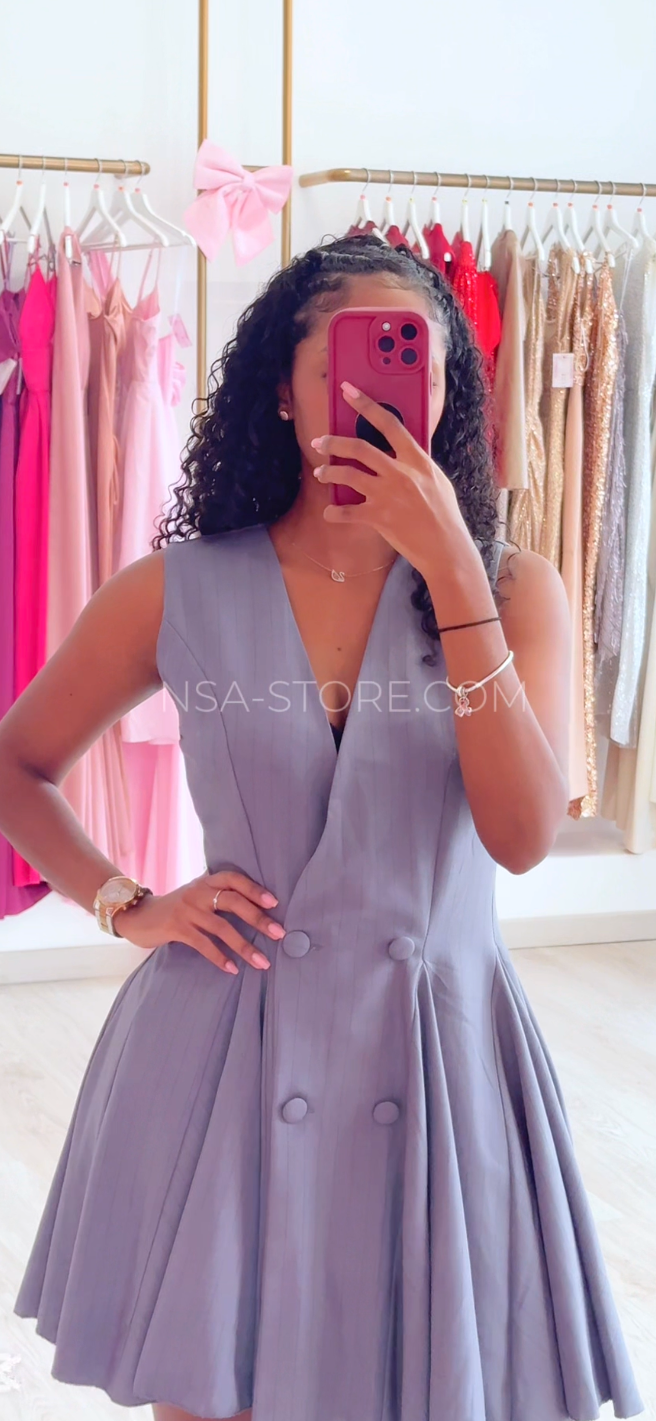 Vestido Laura Cinza