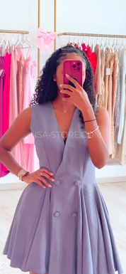 Vestido Laura Cinza