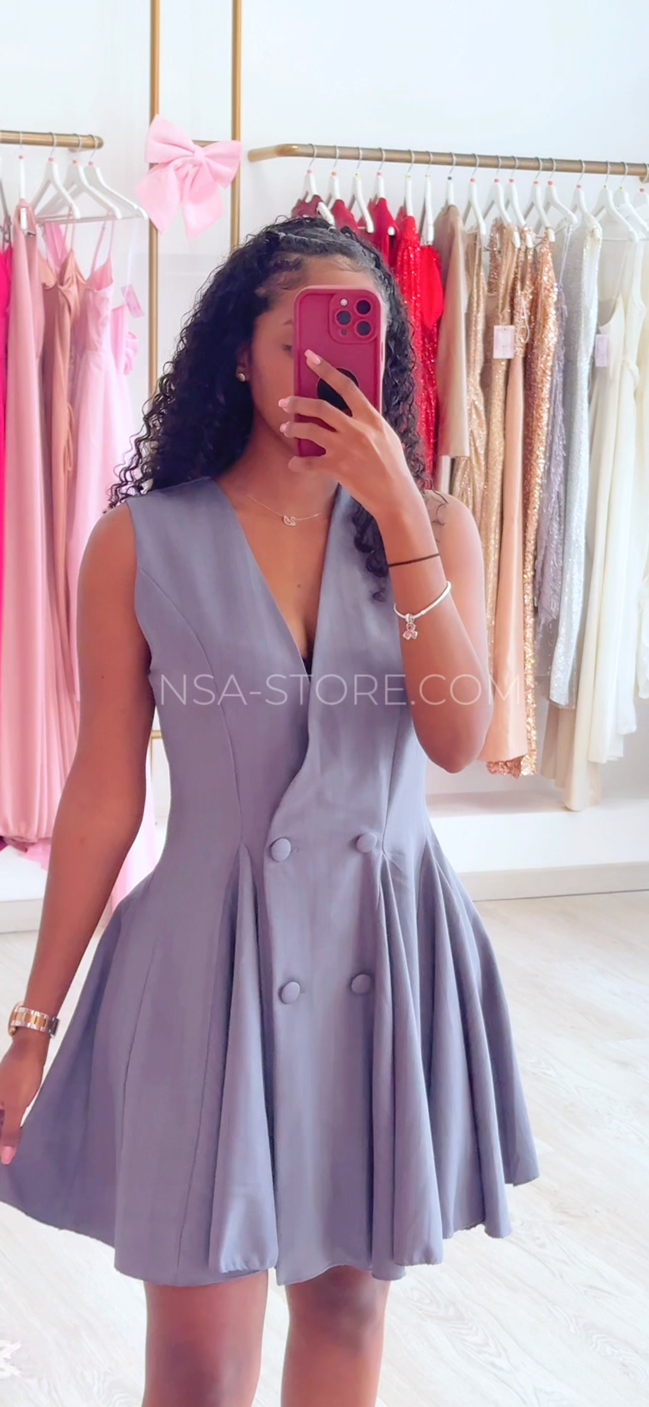 Vestido Laura Cinza
