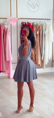 Vestido Laura Cinza