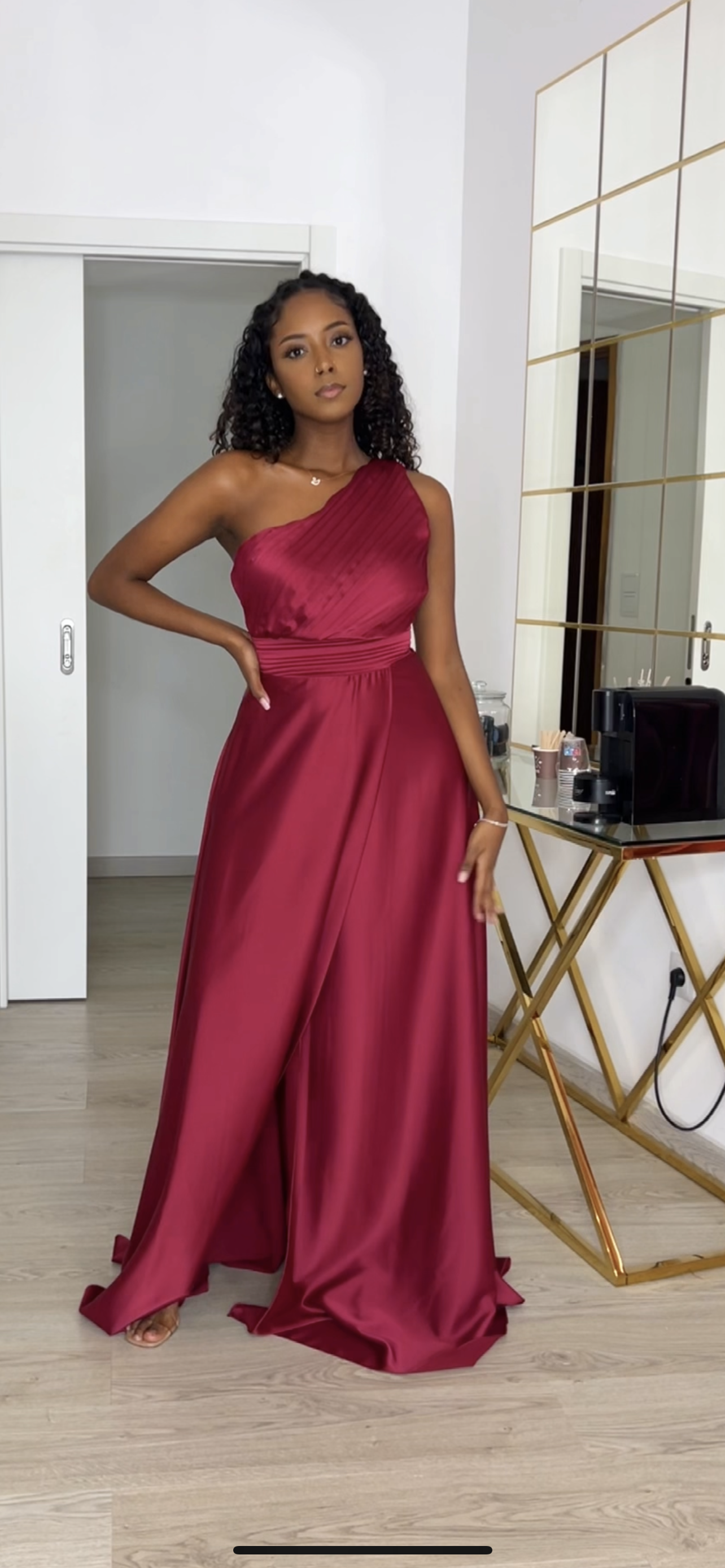 Vestido Lídia bordô